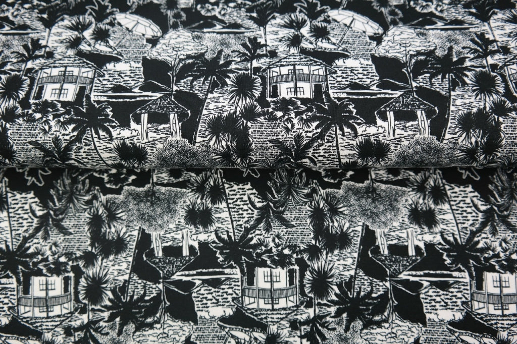 Jersey Tropic schwarz